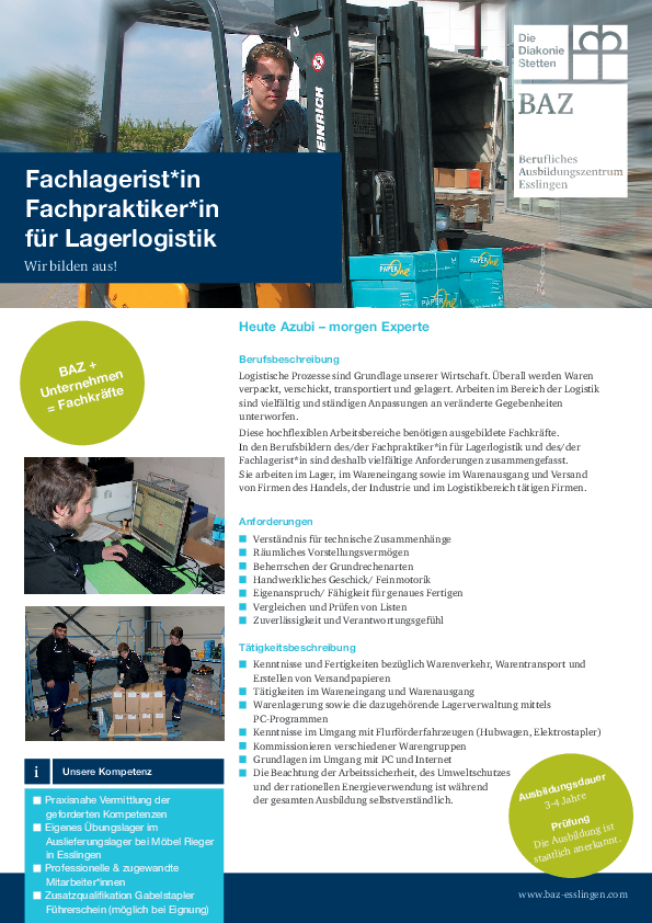 Informationen zur Ausbildung Fachpraktiker Lagerlogistik